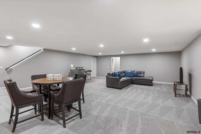 15301 Kansas Ave, Omaha, NE 68116 - dining area featuring carpet flooring, recessed lighting, and baseboards