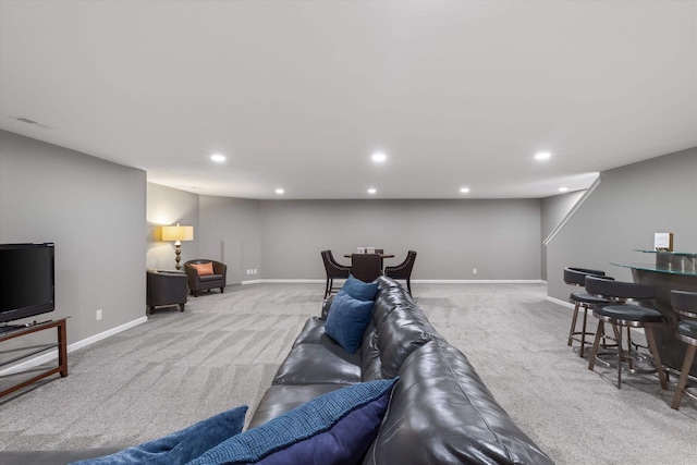 15301 Kansas Ave, Omaha, NE 68116 - carpeted living room featuring recessed lighting and baseboards