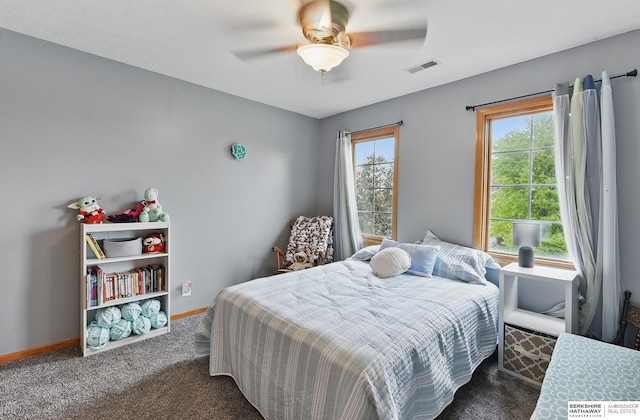 4414 S 174th St, Omaha, NE 68135 - carpeted bedroom with baseboards and a ceiling fan