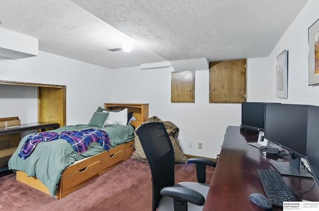6920 N 30th St, Omaha, NE 68112 - bedroom with carpet, a textured ceiling, and a desk
