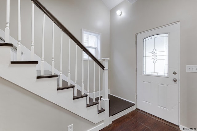 3013 Decatur St, Omaha, NE 68111 - foyer entrance featuring stairs and wood finished floors