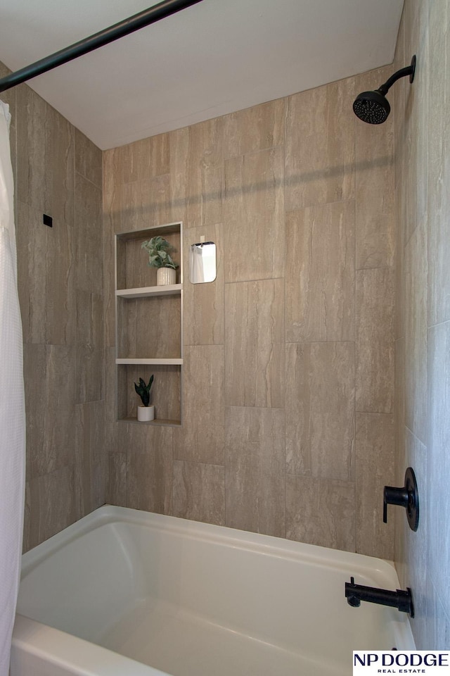 4705 N 95th St, Omaha, NE 68134 - bathroom with shower / bathtub combination with curtain