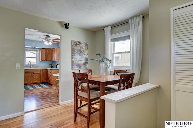 4705 N 95th St, Omaha, NE 68134 - dining space with light wood-type flooring, baseboards, and ceiling fan