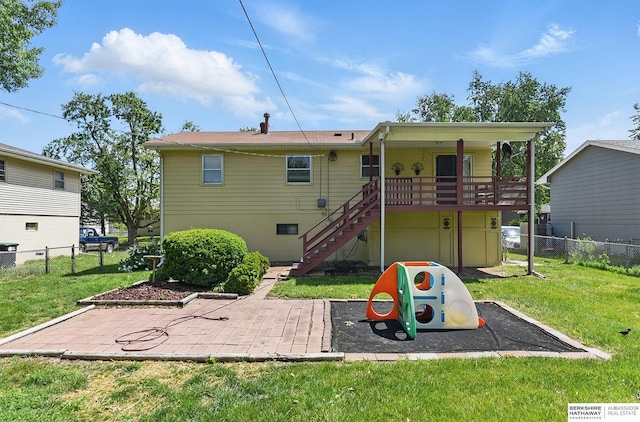 128 S 110th St, Omaha, NE 68154 - back of house with stairway and a patio area