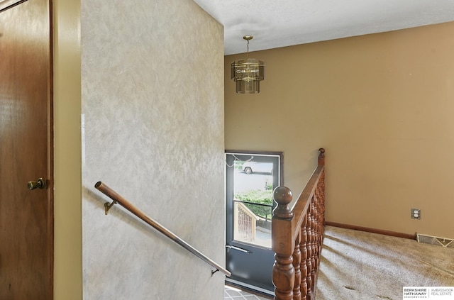 128 S 110th St, Omaha, NE 68154 - stairs featuring carpet floors and baseboards