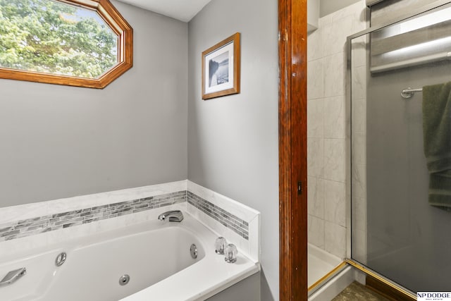 13952 Frederick Cir, Omaha, NE 68138 - bathroom with a shower stall and a whirlpool tub
