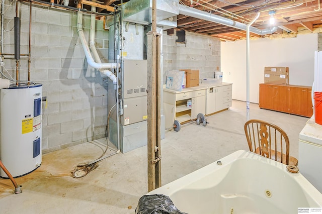 5531 County Road 34, Fort Calhoun, NE 68023 - unfinished basement with water heater and heating unit