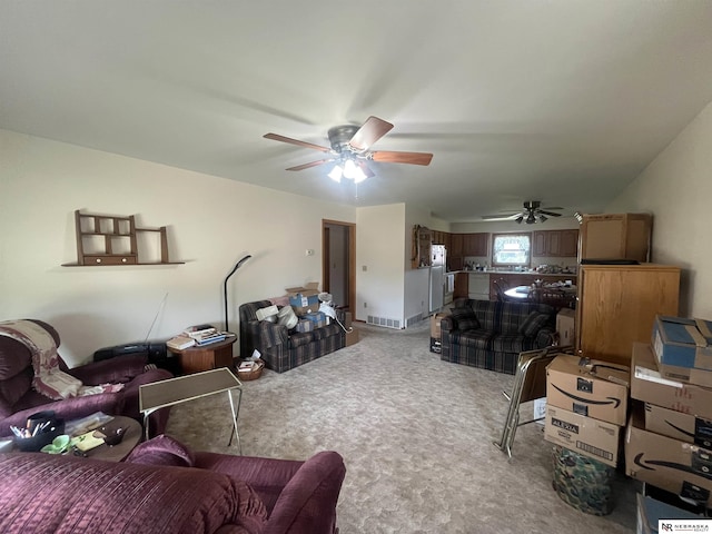 901 E 9th St, Valentine, NE 69201 - living room with ceiling fan and light carpet