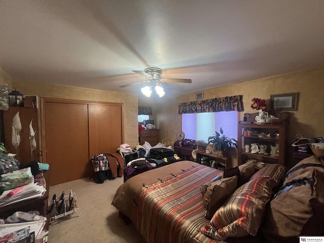 901 E 9th St, Valentine, NE 69201 - carpeted bedroom featuring a closet and a ceiling fan