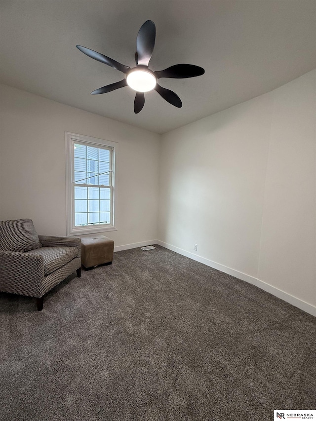 914 S 26th St, Omaha, NE 68105 - unfurnished room with dark carpet, a ceiling fan, and baseboards