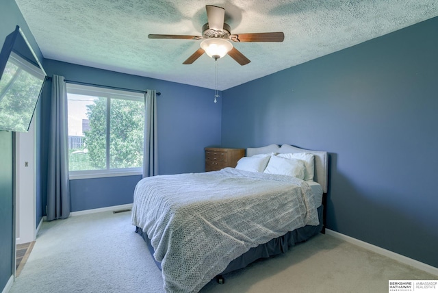 14014 S 35th St, Bellevue, NE 68123 - carpeted bedroom with baseboards, a textured ceiling, and a ceiling fan
