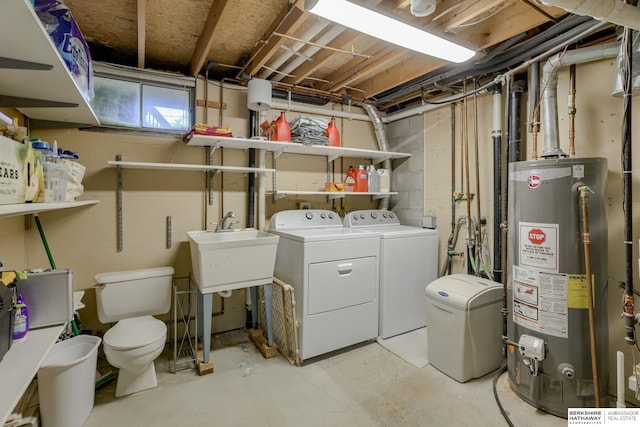 14014 S 35th St, Bellevue, NE 68123 - laundry room featuring gas water heater and separate washer and dryer