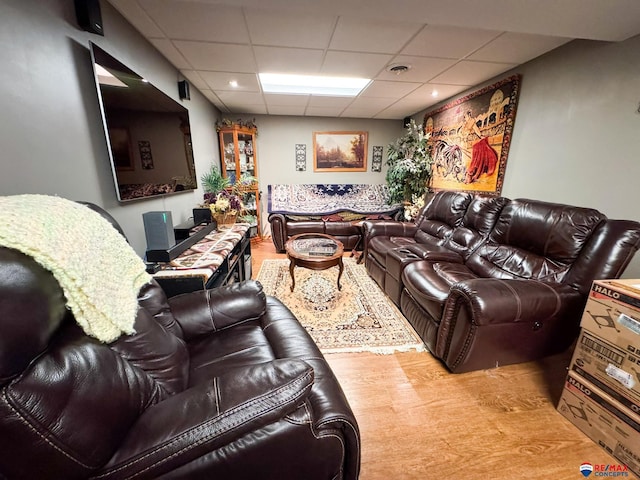 1507 SW 13th St, Lincoln, NE 68522 - living area featuring a paneled ceiling and wood finished floors