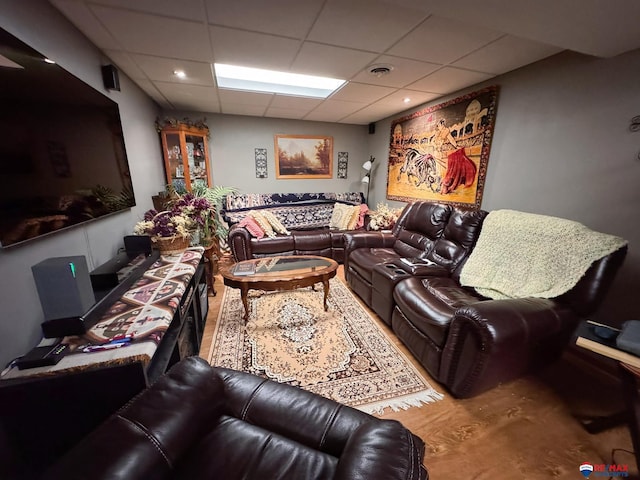 1507 SW 13th St, Lincoln, NE 68522 - living area featuring wood finished floors and a paneled ceiling
