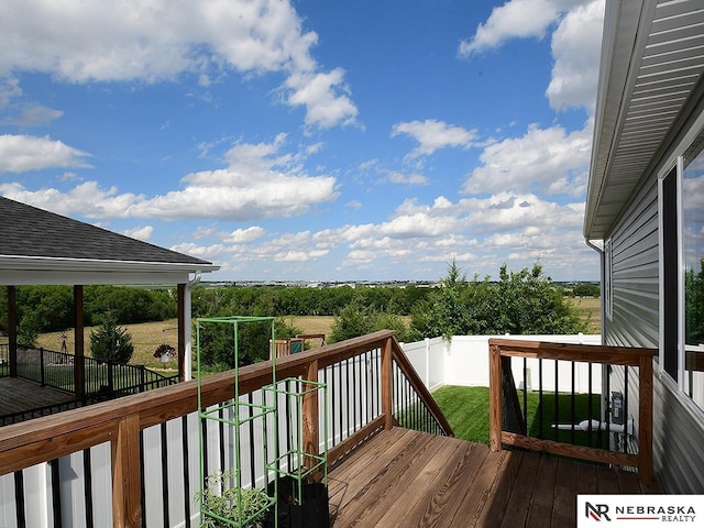4062 W Gary Gately St, Lincoln, NE 68528 - wooden terrace with a fenced backyard