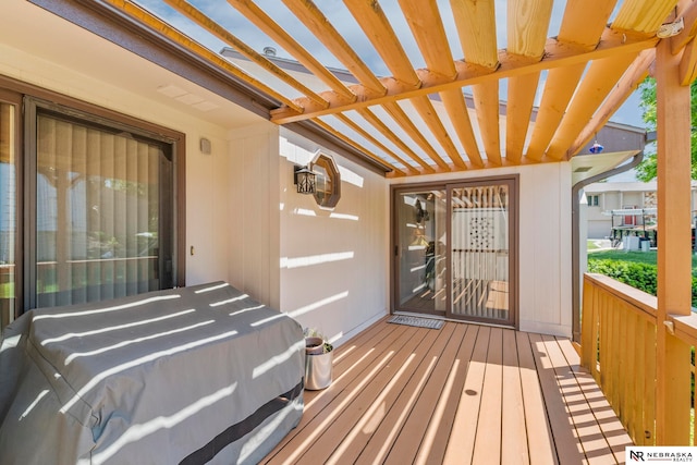 5082 S 149th Ct, Omaha, NE 68137 - wooden deck with a pergola
