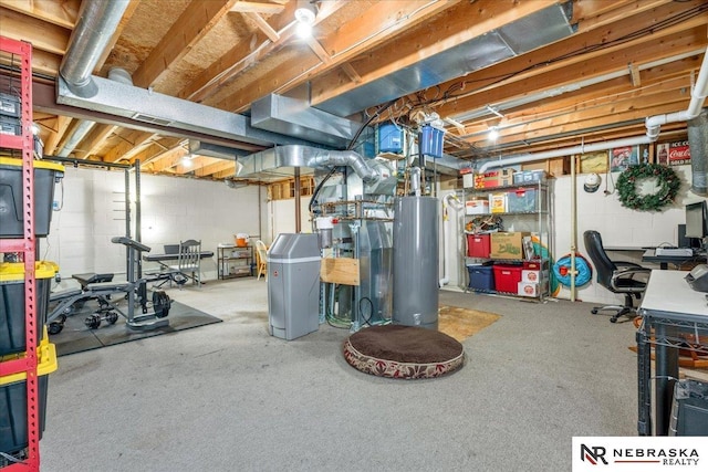 926 Iron Rd, Papillion, NE 68046 - unfinished basement featuring gas water heater