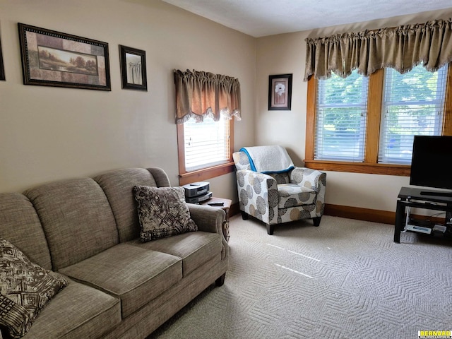 1112 10th St, Auburn, NE 68305 - carpeted living room with baseboards