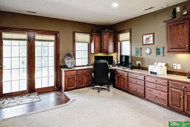 8112 Molokai Dr, Papillion, NE 68046 - office featuring built in desk and light carpet