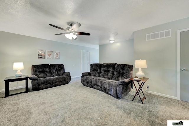 1206 W Ryons St, Lincoln, NE 68522 - living area with carpet flooring, ceiling fan, and baseboards