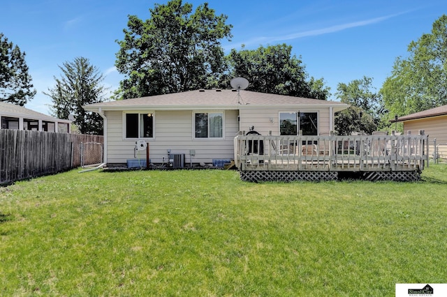 1206 W Ryons St, Lincoln, NE 68522 - rear view of property with a wooden deck and cooling unit