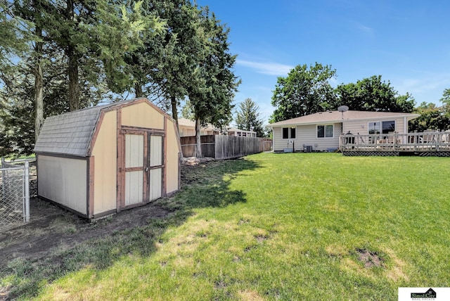 1206 W Ryons St, Lincoln, NE 68522 - view of yard with a wooden deck and cooling unit