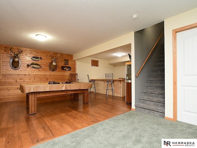 1853 SW 38th St, Lincoln, NE 68522 - playroom featuring wood walls and wood finished floors