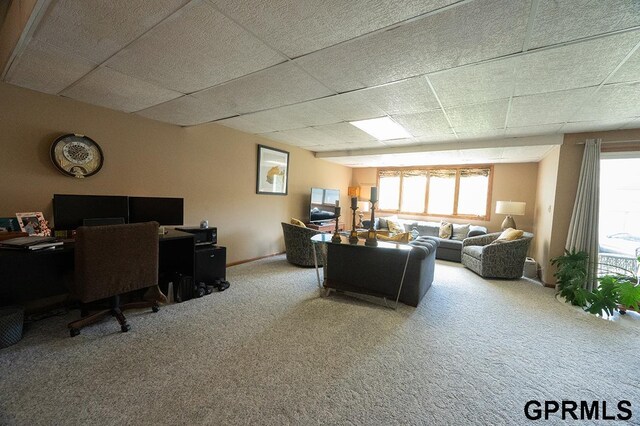 10755 Berry Plz, Omaha, NE 68127 - carpeted office with a paneled ceiling