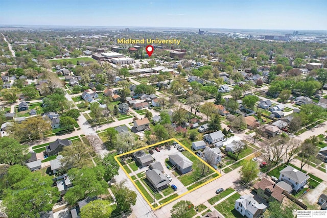 1152 N D St, Fremont, NE 68025 - aerial perspective of suburban area with property parcel outlined