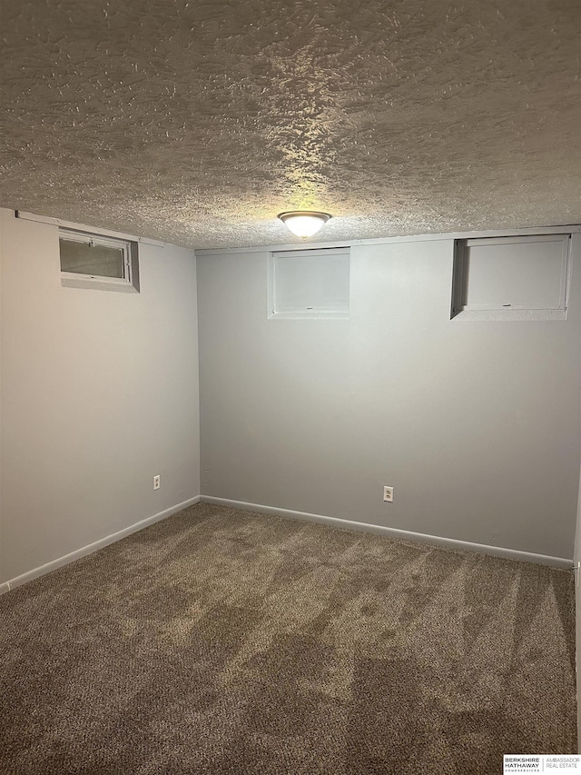 1152 N D St, Fremont, NE 68025 - finished below grade area featuring carpet, a textured ceiling, and baseboards