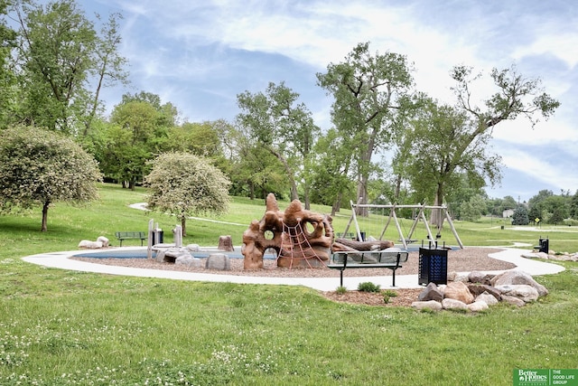 7535 S 76th St, La Vista, NE 68128 - communal playground with a lawn and view of scattered trees
