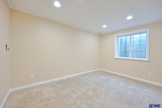 7348 N 19th St, Lincoln, NE 68521 - carpeted empty room featuring baseboards, recessed lighting, and crown molding