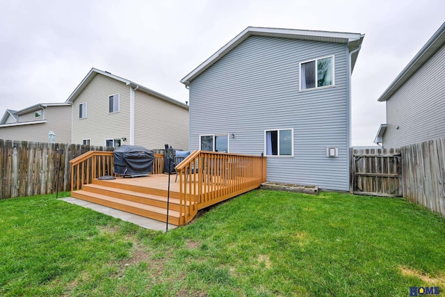 7348 N 19th St, Lincoln, NE 68521 - rear view of house featuring a wooden deck