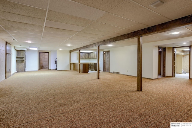 1905 S 116th St, Omaha, NE 68144 - finished below grade area with carpet and a drop ceiling