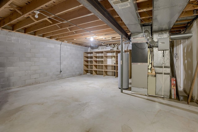 1905 S 116th St, Omaha, NE 68144 - unfinished basement with water heater and heating unit
