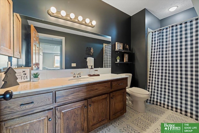 27896 Chestnut Rd, Treynor, IA 51575 - bathroom featuring vanity, toilet, and a shower with shower curtain
