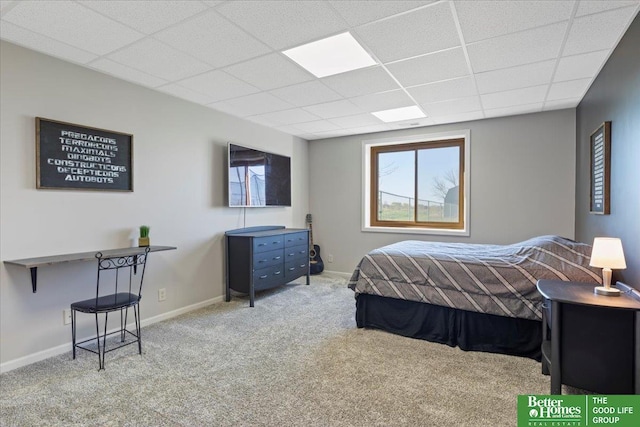 27896 Chestnut Rd, Treynor, IA 51575 - bedroom with carpet flooring, a drop ceiling, and baseboards