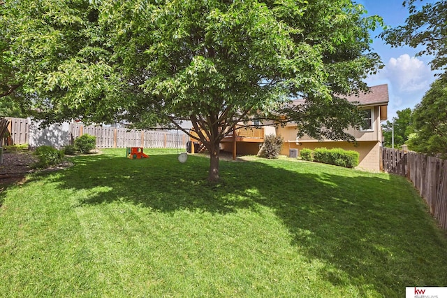 12231 Binney St, Omaha, NE 68164 - view of yard featuring a wooden deck