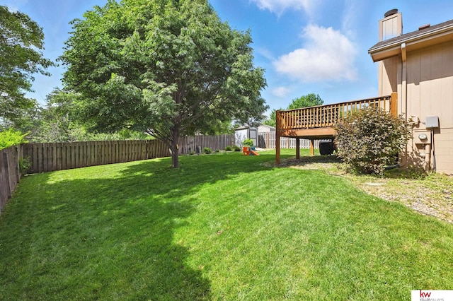 12231 Binney St, Omaha, NE 68164 - view of yard featuring a wooden deck and a playground