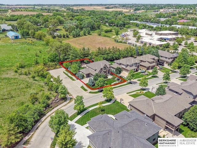3334 S 188th Ave, Omaha, NE 68130 - aerial view of residential area featuring property parcel outlined