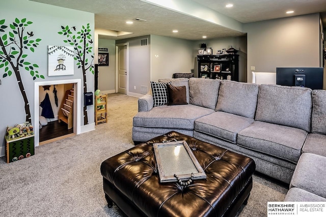 3334 S 188th Ave, Omaha, NE 68130 - living room featuring carpet, recessed lighting, and baseboards
