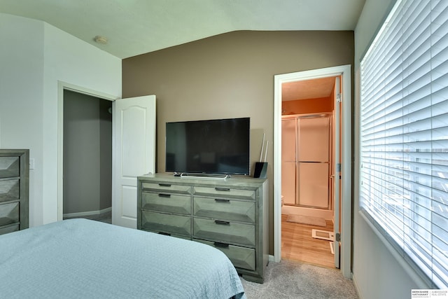 6704 N 149th Ave, Omaha, NE 68116 - bedroom featuring vaulted ceiling and light carpet
