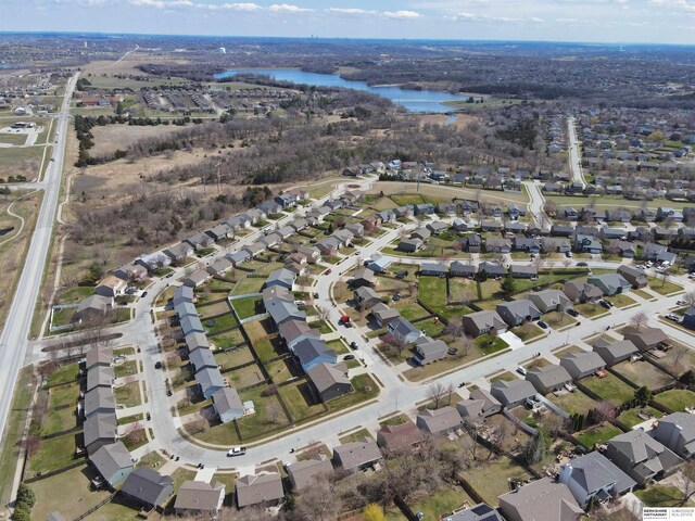 6704 N 149th Ave, Omaha, NE 68116 - aerial view of property and surrounding area featuring a nearby body of water and nearby suburban area