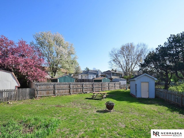 6115 S 115th St, Omaha, NE 68137 - view of yard featuring a fire pit and a residential view