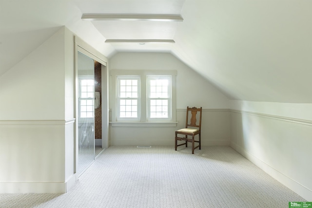5147 Davenport St, Omaha, NE 68132 - bonus room with carpet flooring, vaulted ceiling, and baseboards