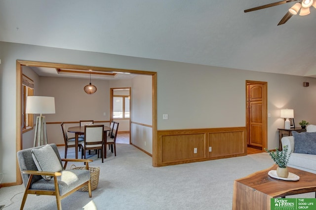17139 S St, Omaha, NE 68135 - living area featuring light colored carpet and ceiling fan