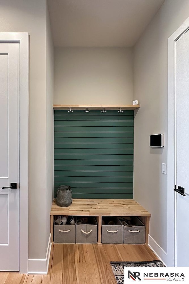 11473 S 189th St, Gretna, NE 68028 - mudroom featuring baseboards and wood finished floors