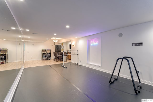 3814 S 186th Ave, Omaha, NE 68130 - workout area with baseboards and recessed lighting
