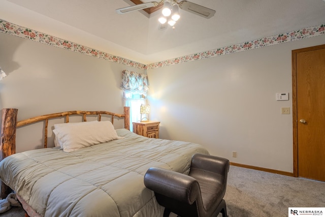 9910 Ohio St, Omaha, NE 68134 - carpeted bedroom with baseboards and ceiling fan