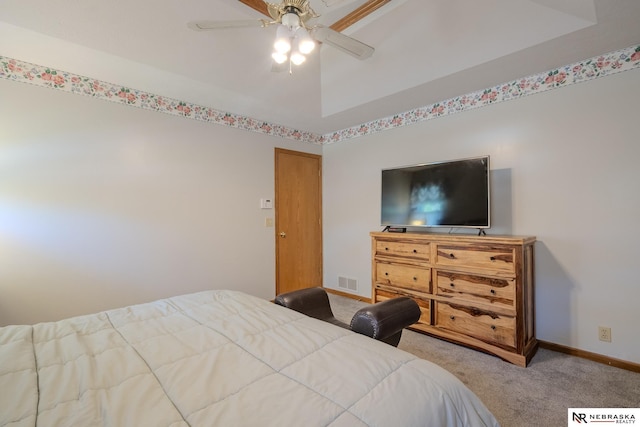 9910 Ohio St, Omaha, NE 68134 - carpeted bedroom featuring baseboards and ceiling fan